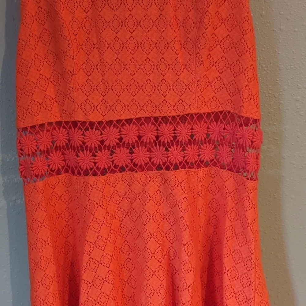 Free People Orange Dress Mini See-Through Daisy Waist Spring ASO Taylor Swift